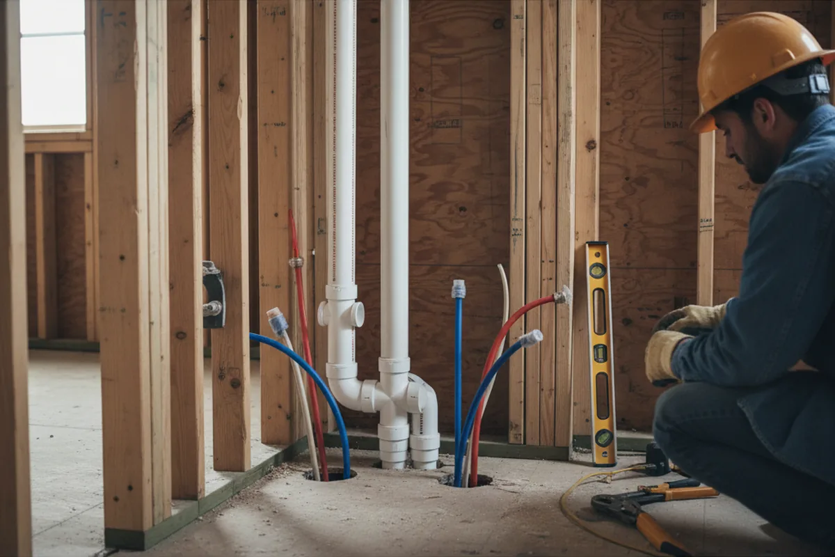 Drain and supply rough-in during Toilet Repair and Installation in Barnesville